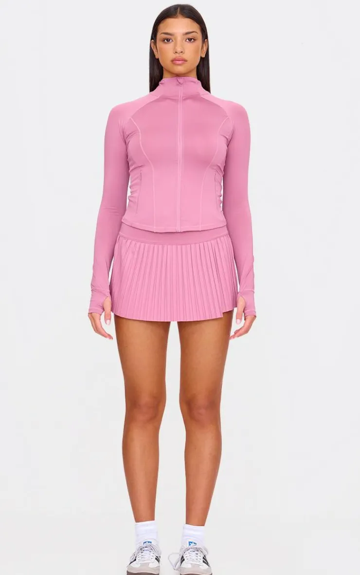 PrettyLittleThing Gym Wear*Pink Stretch Active Pleated Skirt