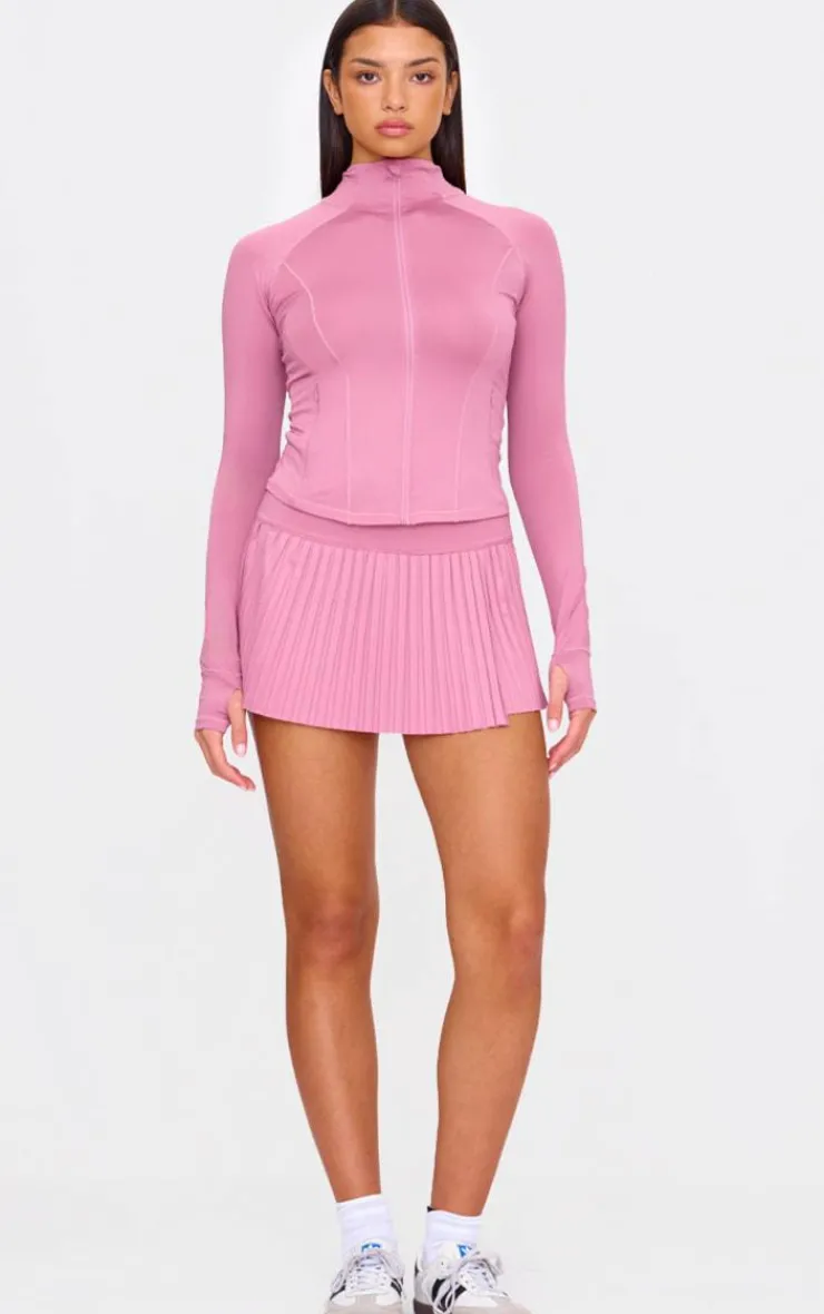 PrettyLittleThing Athletic Jackets*Pink Stretch Active Zip Up Pocket Detail Sports Jacket