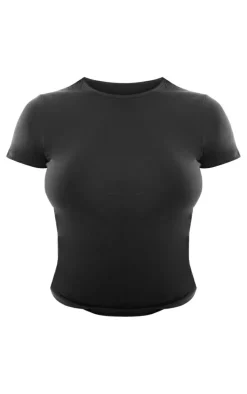 PrettyLittleThing T-Shirts*Basic Cotton Blend Fitted Crew Neck T Shirt