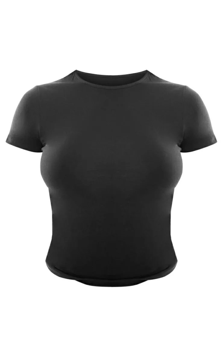 PrettyLittleThing T-Shirts*Basic Cotton Blend Fitted Crew Neck T Shirt