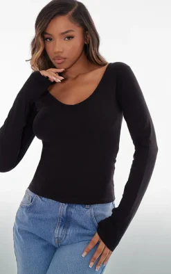 PrettyLittleThing T-Shirts*Basic Cotton Blend Longline Long Sleeve Top