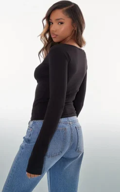 PrettyLittleThing T-Shirts*Basic Cotton Blend Longline Long Sleeve Top