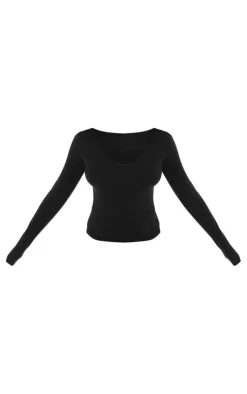 PrettyLittleThing T-Shirts*Basic Cotton Blend Longline Long Sleeve Top