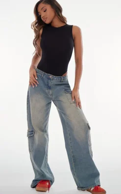 PrettyLittleThing Basic Tops*Basic Cotton Blend Thong Bodysuit
