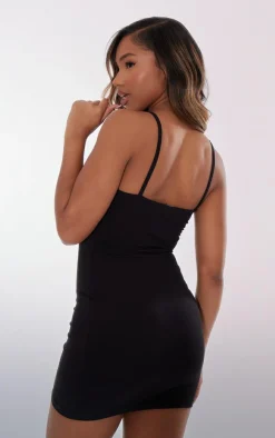 Basic Extreme Plunge Strappy Bodycon Dress-PrettyLittleThing Clearance