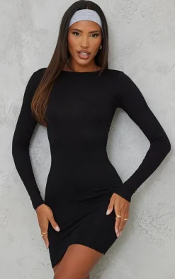 Basic Jersey Long Sleeve Bodycon Dress-PrettyLittleThing Clearance