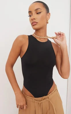 PrettyLittleThing Basic Tops*Basic Slinky Racer Bodysuit