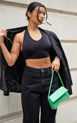 PrettyLittleThing Basic Tops*Basic Slinky Scoop Neck Halter Top