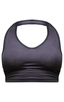 PrettyLittleThing Basic Tops*Basic Slinky Scoop Neck Halter Top