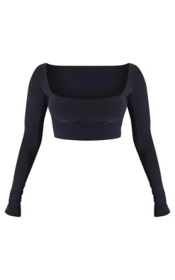 PrettyLittleThing Basic Tops*Basic Slinky Square Neck Crop Top