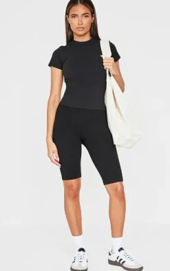PrettyLittleThing Snatched*Basic Structured Snatched Rib Bike Shorts