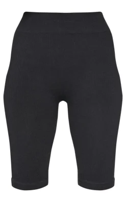 PrettyLittleThing Snatched*Basic Structured Snatched Rib Bike Shorts
