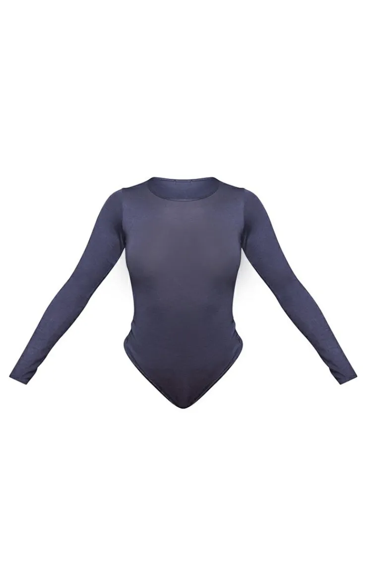 PrettyLittleThing Basic Tops*Basic Crew Neck Long Sleeve Bodysuit