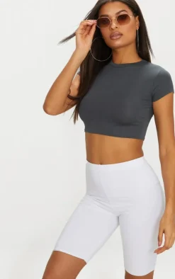 PrettyLittleThing T-Shirts*Basic Short Sleeve Crop T Shirt
