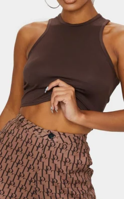 PrettyLittleThing Basic Tops*Basic Jersey Racerback Crop Top