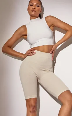PrettyLittleThing Snatched*Basic Structured Snatched Rib Bike Shorts
