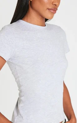 PrettyLittleThing T-Shirts*Basic Marl Cotton Blend Fitted Crew Neck T Shirt