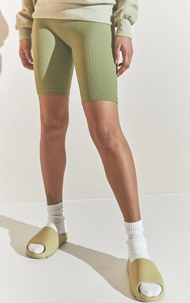 PrettyLittleThing Snatched*Basic Structured Snatched Rib Bike Shorts