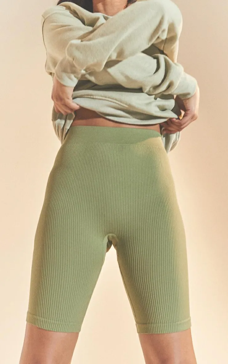 PrettyLittleThing Snatched*Basic Structured Snatched Rib Bike Shorts