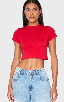 PrettyLittleThing T-Shirts*Basic Short Sleeve Crop T Shirt