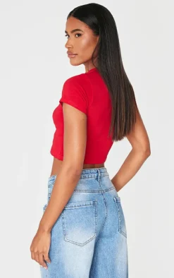 PrettyLittleThing T-Shirts*Basic Short Sleeve Crop T Shirt