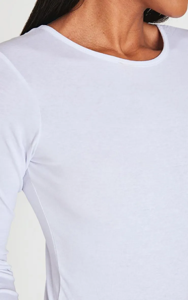 PrettyLittleThing Basic Tops*Basic Cotton Blend Crew Neck Bodysuit