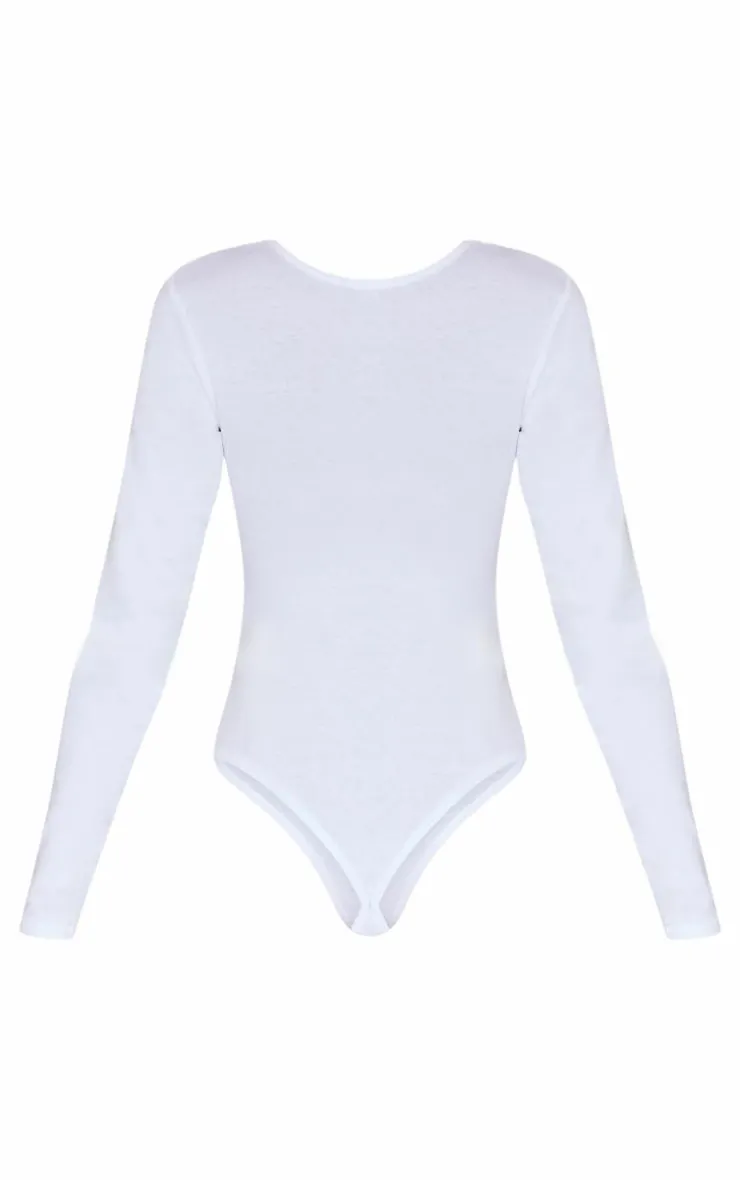 PrettyLittleThing Basic Tops*Basic Cotton Blend Crew Neck Bodysuit