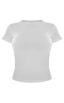 PrettyLittleThing T-Shirts*Basic Cotton Blend Fitted Crew Neck T Shirt
