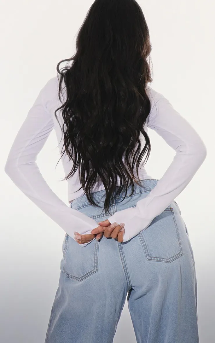 PrettyLittleThing T-Shirts*Basic Cotton Blend Longline Long Sleeve Top