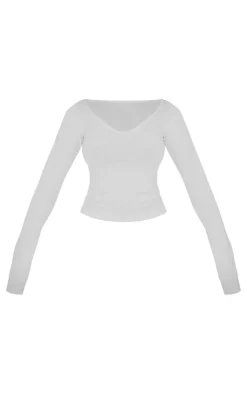 PrettyLittleThing T-Shirts*Basic Cotton Blend Longline Long Sleeve Top