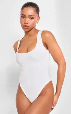 PrettyLittleThing Basic Tops*Basic Cotton Blend Racer Back Bodysuit