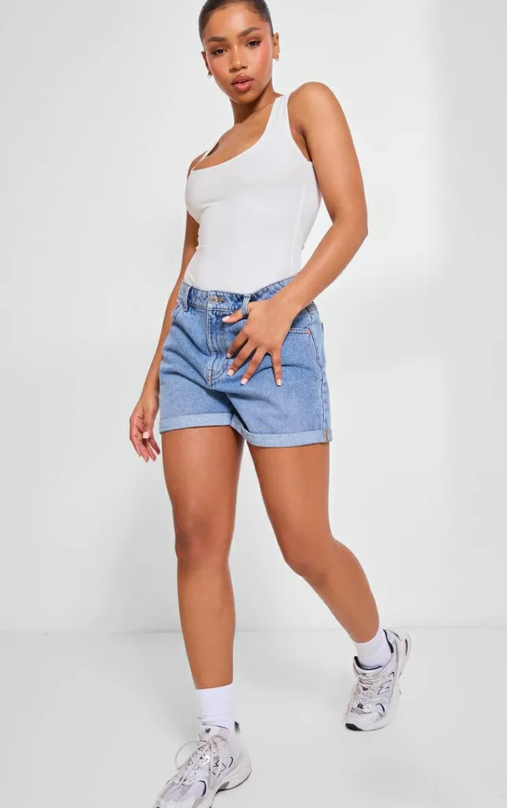 PrettyLittleThing Basic Tops*Basic Cotton Blend Racer Back Bodysuit