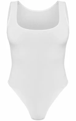 PrettyLittleThing Basic Tops*Basic Cotton Blend Racer Back Bodysuit
