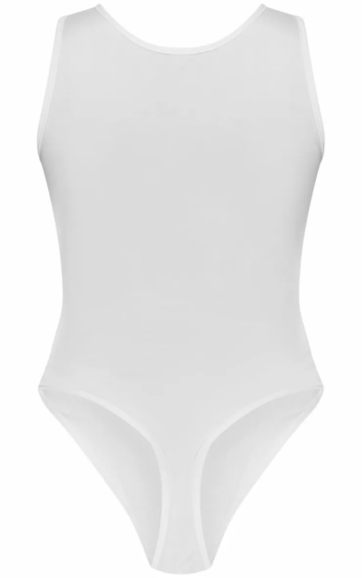 PrettyLittleThing Basic Tops*Basic Cotton Blend Racer Back Bodysuit