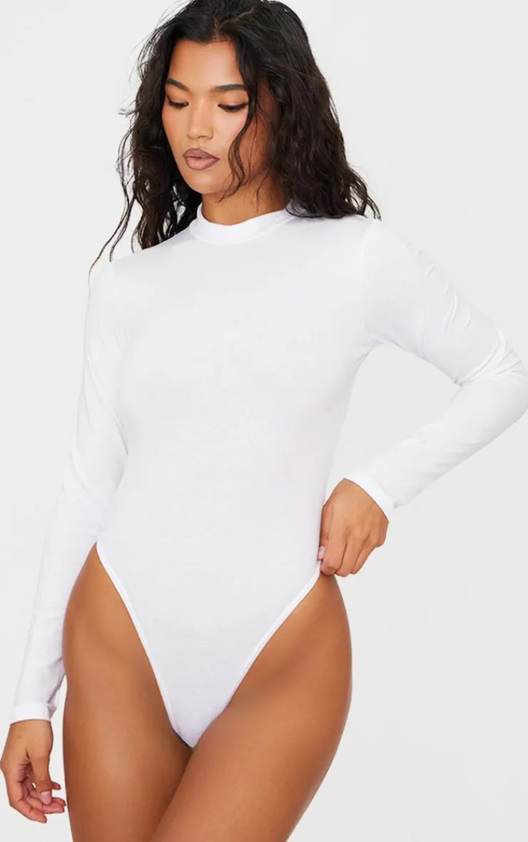 PrettyLittleThing Basic Tops*Basic Cotton Blend Roll Neck Bodysuit