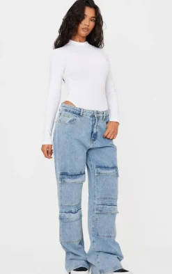 PrettyLittleThing Basic Tops*Basic Cotton Blend Roll Neck Bodysuit