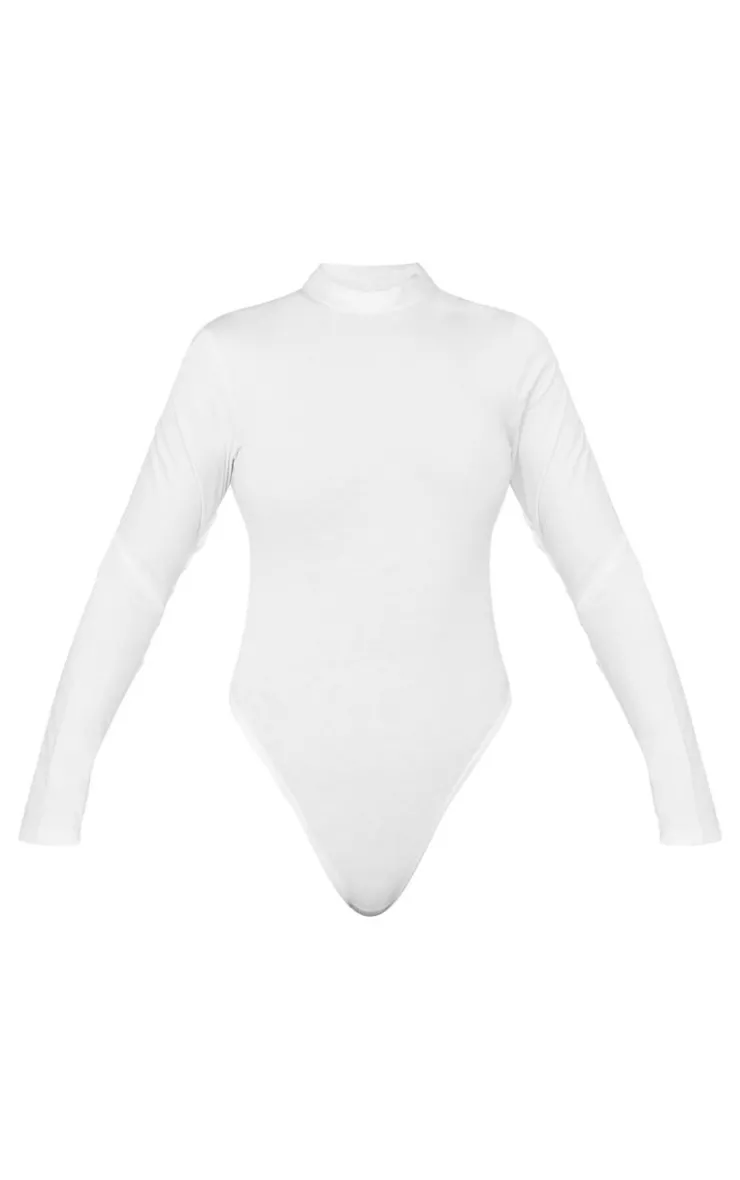 PrettyLittleThing Basic Tops*Basic Cotton Blend Roll Neck Bodysuit