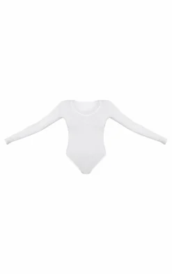 PrettyLittleThing Basic Tops*Basic Cotton Blend V Neck Long Sleeve Bodysuit