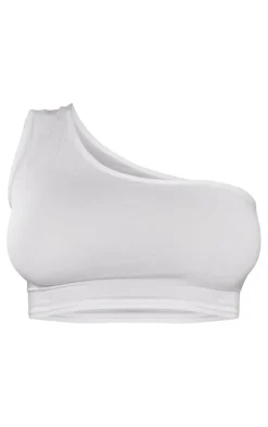 PrettyLittleThing Basic Tops*Basic One Shoulder Jersey Crop Top