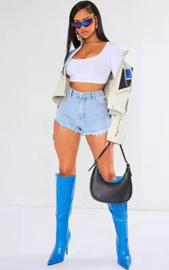 PrettyLittleThing Basic Tops*Basic Rib Long Sleeve Crop Top