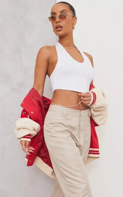 PrettyLittleThing Basic Tops*Basic Slinky Scoop Neck Halter Top