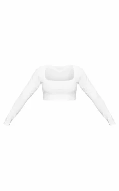 PrettyLittleThing Basic Tops*Basic Slinky Square Neck Crop Top