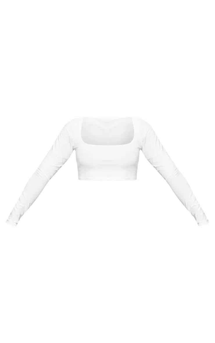PrettyLittleThing Basic Tops*Basic Slinky Square Neck Crop Top