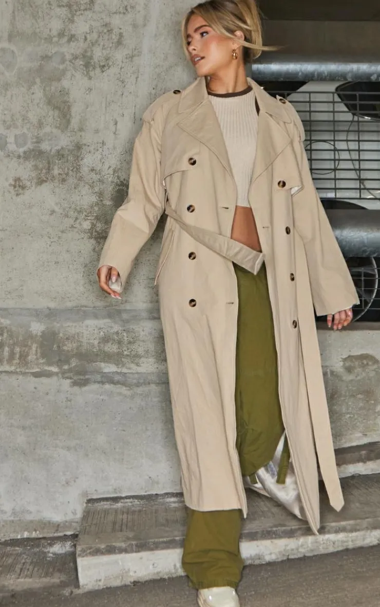PrettyLittleThing Trench Coats*Belted Double Breasted Trench Coat