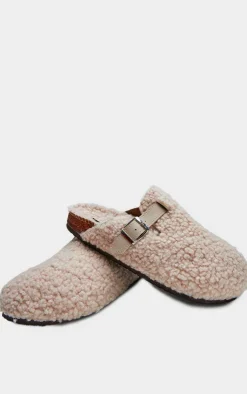 PrettyLittleThing Mules*Borg Round Toe Buckle Mule Clogs