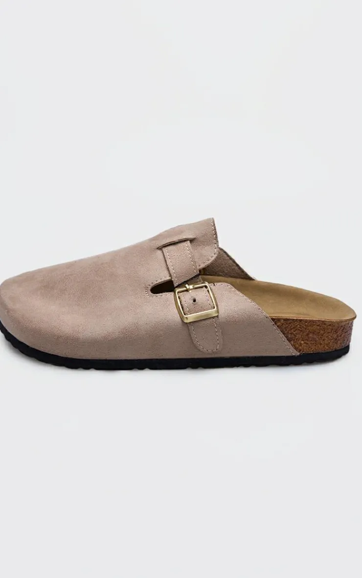 PrettyLittleThing Mules*Faux Suede Buckled Mule Cloggs