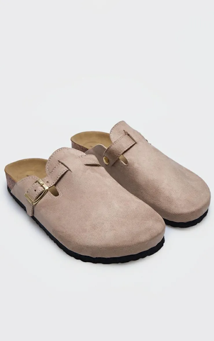 PrettyLittleThing Mules*Faux Suede Buckled Mule Cloggs