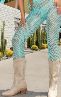 PrettyLittleThing Wide Fit Boots*Faux Suede Embroidered Detail Wide Fit Western Calf Boots