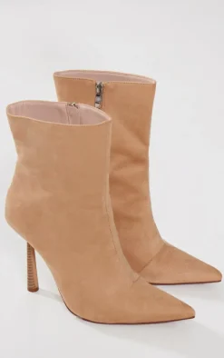PrettyLittleThing Heeled Boots*Faux Suede Point Toe Heeled Ankle Boots