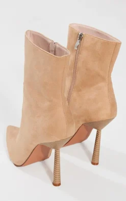 PrettyLittleThing Heeled Boots*Faux Suede Point Toe Heeled Ankle Boots